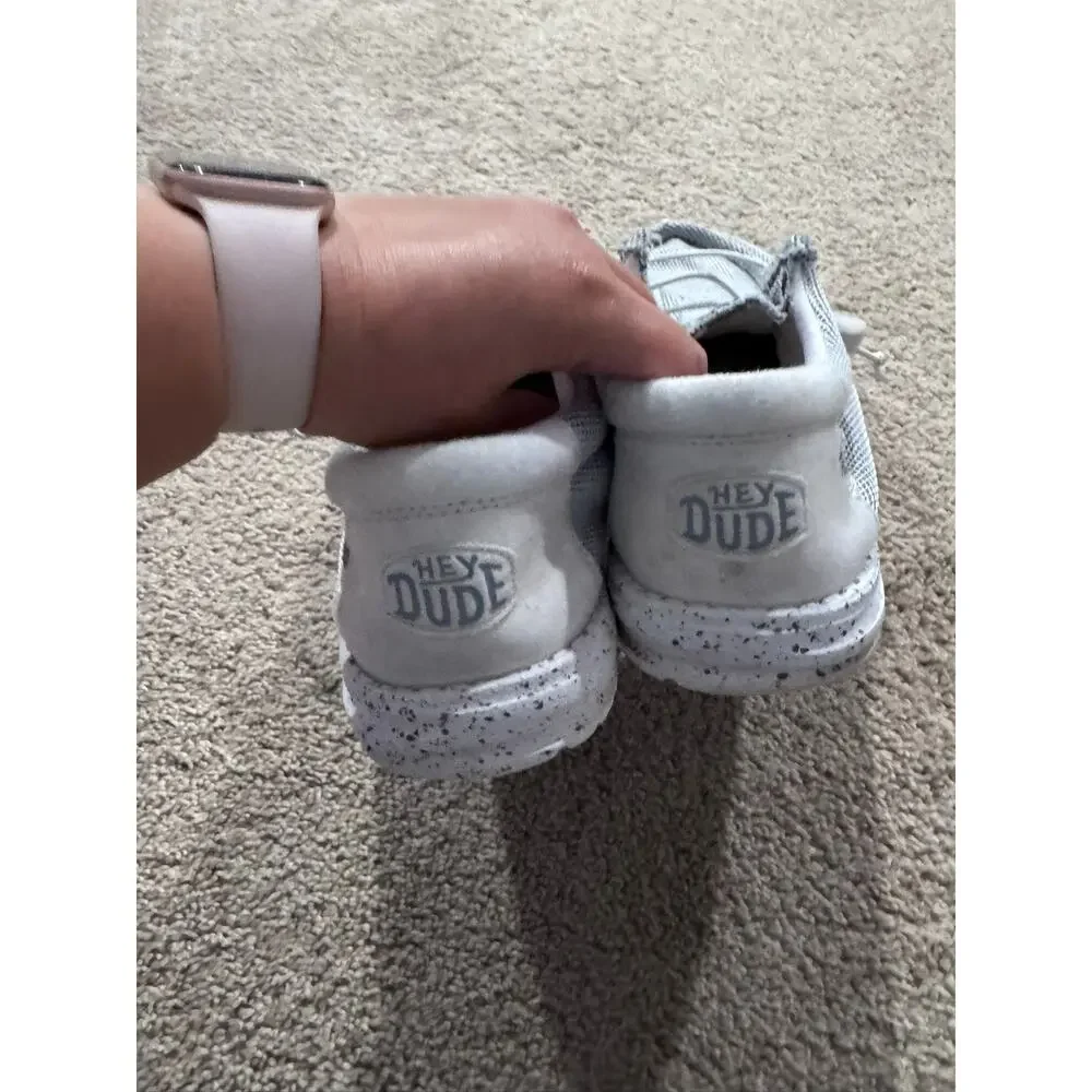 Hey Dude Wally Sox Slip On Loafers Stone White Men's Size 13 Light Gray Easy On